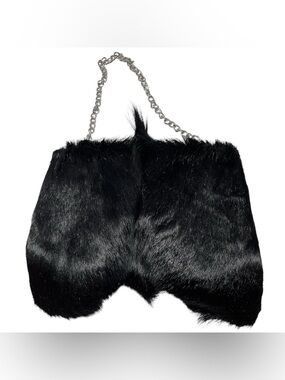 Black Fur MERLE LUXURY Chain Shoulder Bag